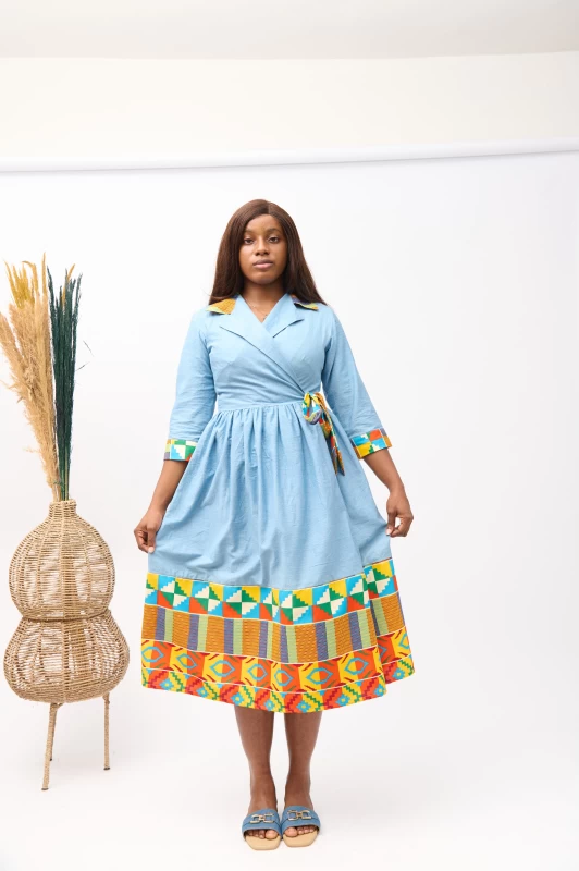 Kente Denim Dress