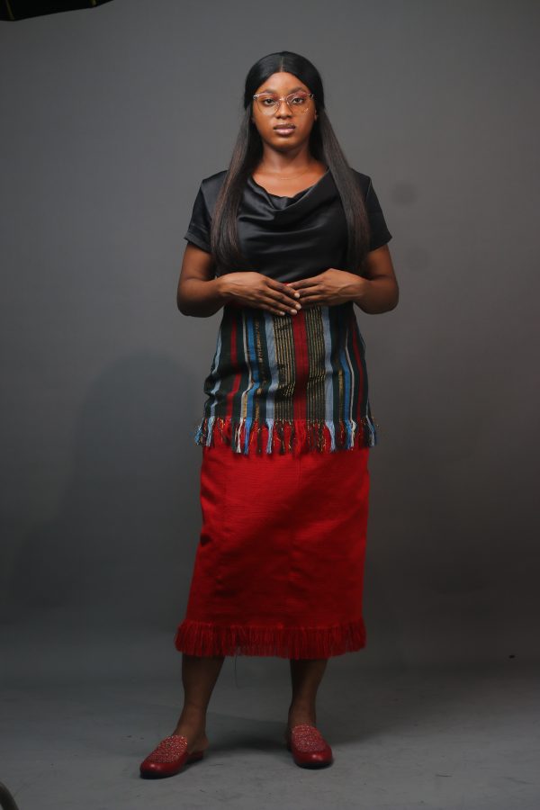 Ada Aso-oke Fringe Skirt