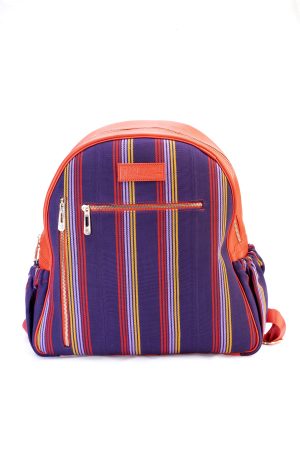Aso-oke & Leather Backpack