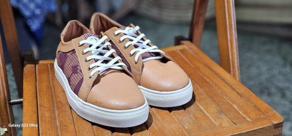Tayo Aso-oke & Leather Sneakers - Image 3