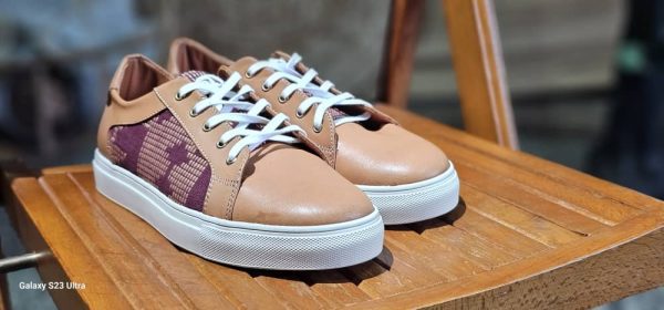 Tayo Aso-oke & Leather Sneakers