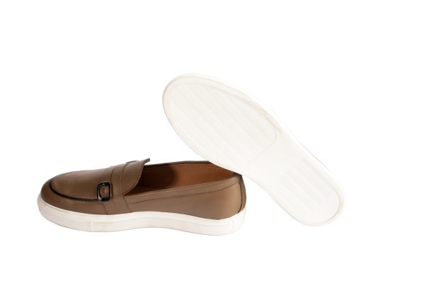 Chestnut Brown Buckle Loafer Sneakers - Image 4