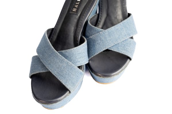 Adaeze Denim Wedge Heels - Image 3